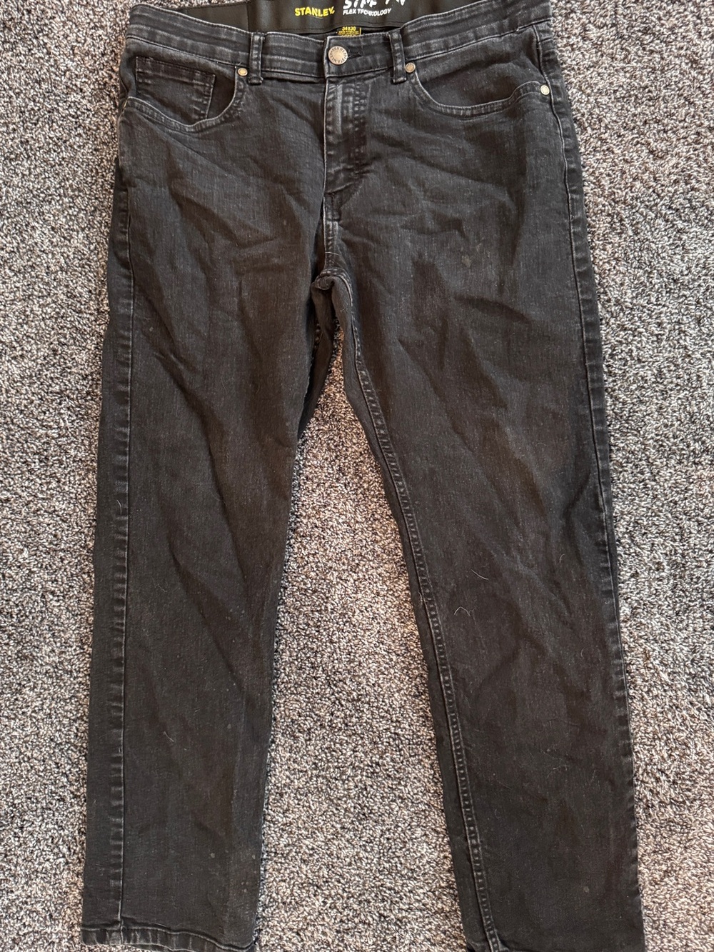 Stanley Slim Straight Black Jeans 34x30